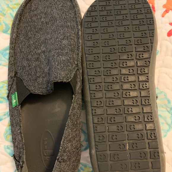 Sanuk Dark Gray Black Mens Size 11 Slip On Shoes - Picture 4 of 5